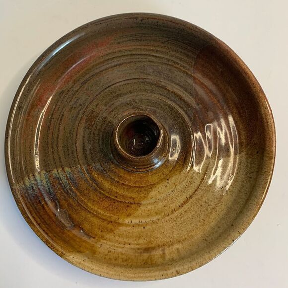 Unique Pottery Cheese and Toothpick Plate - Picture 2 of 4